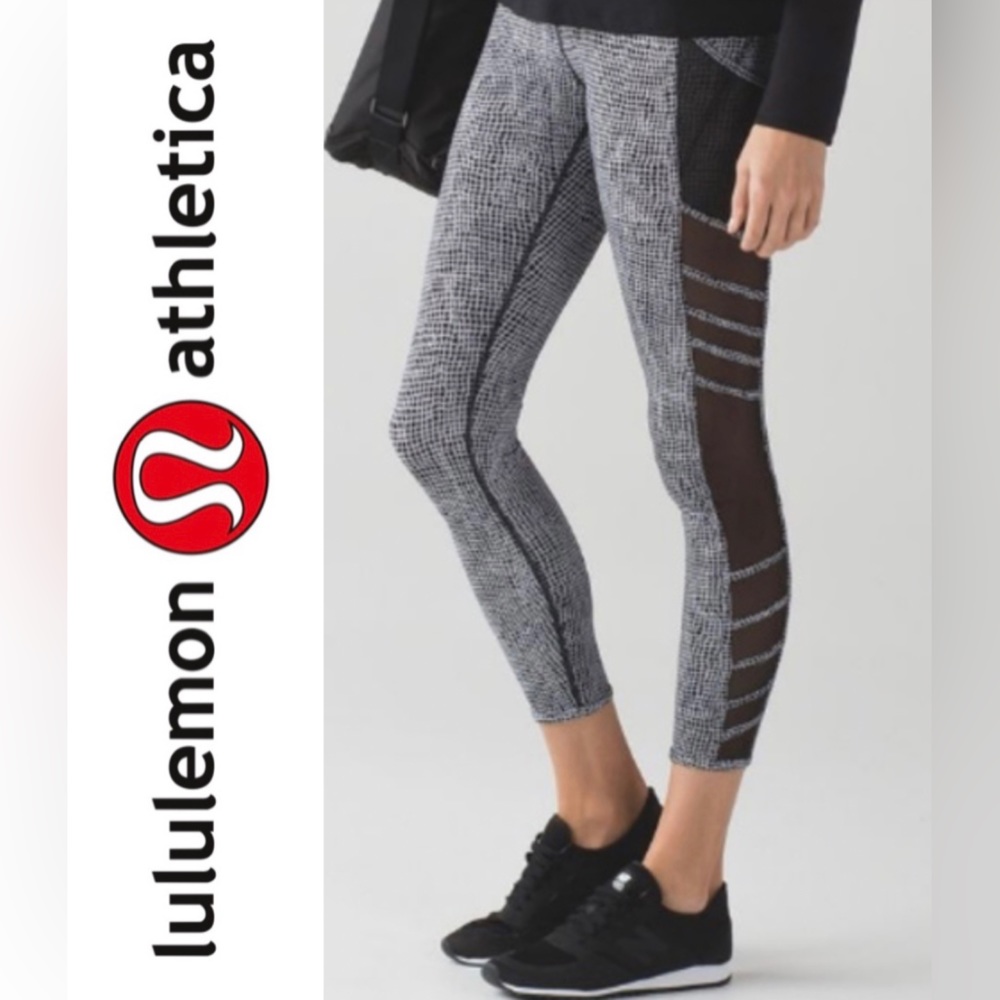 Lululemonwild And Free Tight Fall Net White Black… - image 1